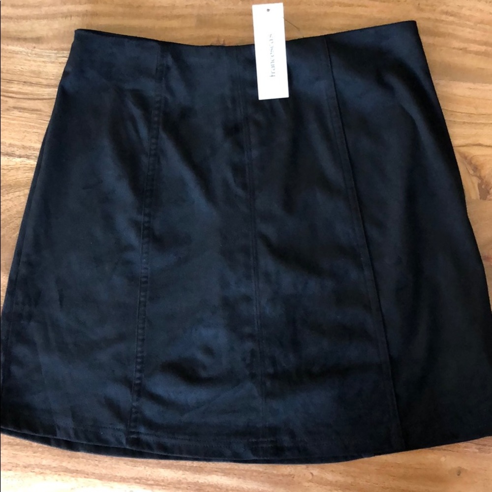 Black faux suede skirt